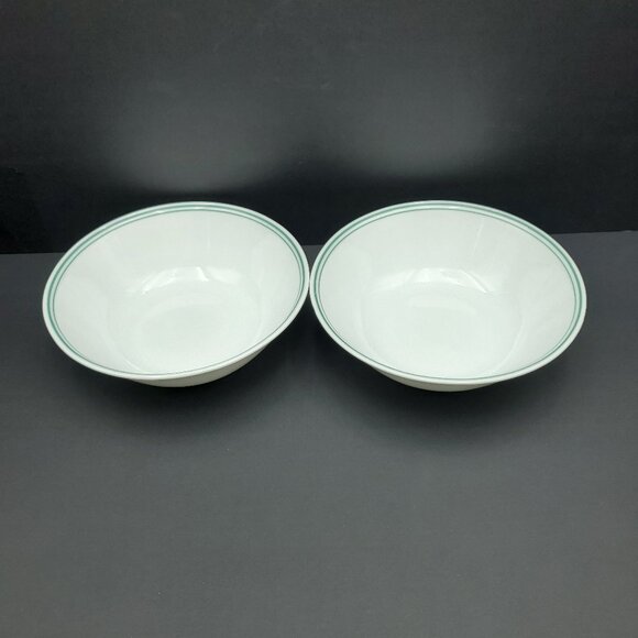 Corelle Rosemarie Medium Vegetable Bowls 2 Green Bands Rosemarie Serving Bowls - Picture 3 of 6